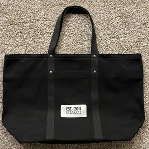 Everlane large black organic cotton canvas tote bag. Really good/strong fabric.